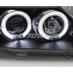 Angel Eyes front headlights black background for Dacia Logan 04-08