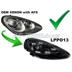 Black LED DRL Front Headlights for Porsche Cayenne 10-15