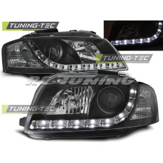 Daylight Front Headlights Black Background for Audi A3 8P 05.03-03.07