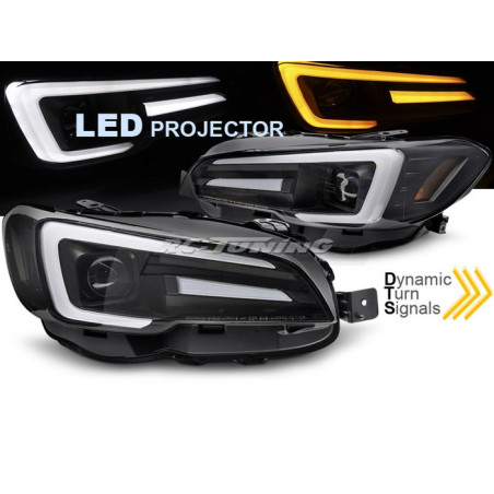 LED Headlights DRL Black Background For Subaru WRX 14-22