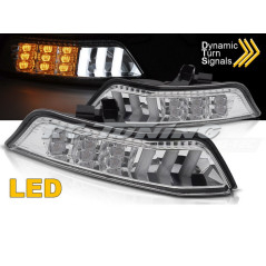 Chrome LED SEQ Front Turn Signals for Ford Mustang 15-17