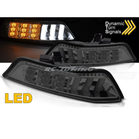 SEQ Smoked LED Front Turn Signal Lights for Ford Mustang 15-17