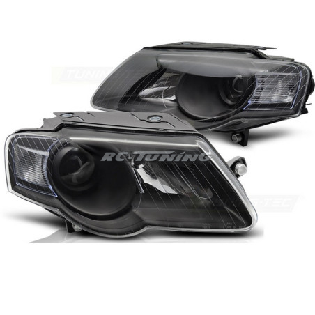 Black front headlights for VW Passat B6 05-10