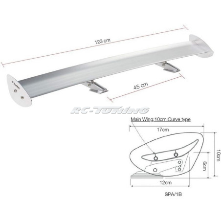 Aluminiumspoiler S-RACING SPA/1B SILVER SKY