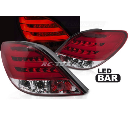 Red LED BAR Rear Lights Peugeot 207 06-09