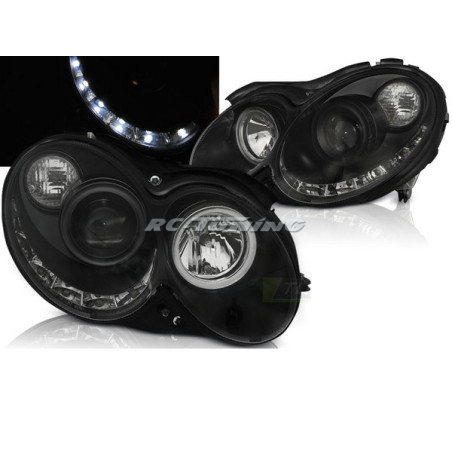 Vordere Daylight-Scheinwerfer mit schwarzem Hintergrund für Mercedes CLK W209 03-10