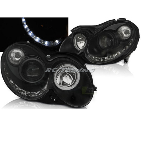 Front Headlights Daylight black background for Mercedes CLK W209 03-10