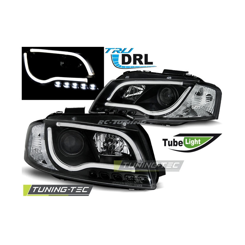 Frontscheinwerfer Tube Light/DRL Audi A3 8P 05.03-03.08 Schwarz LPAUB1