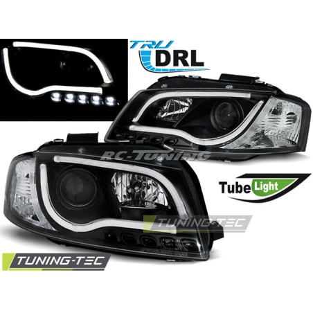 Phares Avant Tube Light/DRL Audi A3 8P 05.03-03.08 Noir