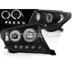 Angel Eyes Front Headlights Black Background For Toyota Land Cruiser FJ200 07-12