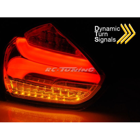 Red/Smoked SEQ LED Rear Lights for Ford Focus 3 15-18