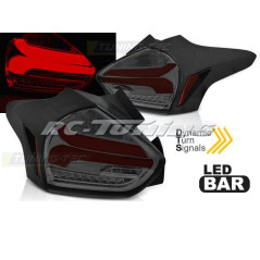 SEQ Smoked/Red LED Tail Lights for Ford Focus 3 15-18