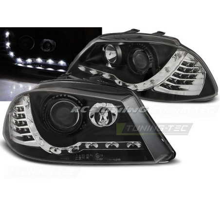 Black Daylight Front Headlights for Seat Ibiza 6L 02-08