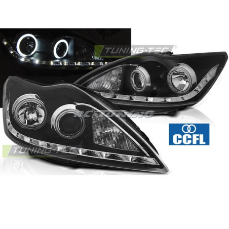 Black CCFL Angel Eyes Headlights for Ford Focus II 08-10