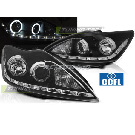 Angel Eyes CCFL black front headlights for Ford Focus II 08-10