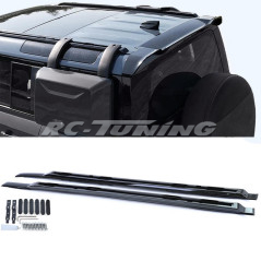 Barres de toit en aluminium noir brillant pour Land Rover Defender L663 90