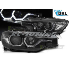 Angel Eyes LED DRL Black Front Headlights for BMW F30/F31 11-15