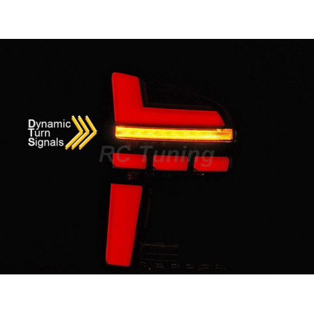 Feux Arrière LED BAR SEQ rouge/fumé avec clignotants dynamiques pour VW T6 double porte 15-19
