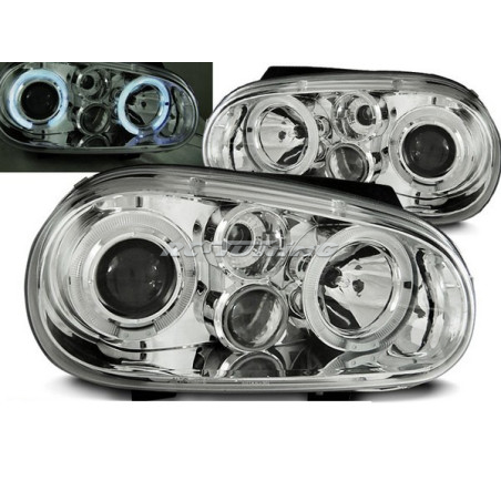 Angel Eyes Front Headlights Volkswagen Golf 4 09.97-09.03 Chrome