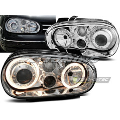 Angel Eyes Front Headlights Volkswagen Golf 4 09.97-09.03 Chrome