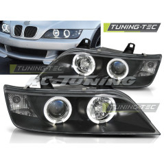 Angel Eyes front headlights black background for BMW Z3 01.96-02