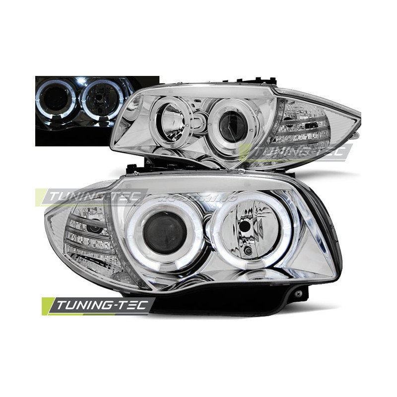 Angel Eyes Frontscheinwerfer BMW Serie 1 E87/E81 04-07 Chrom LPBM79