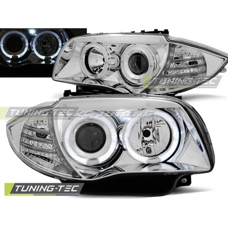 Angel Eyes Frontscheinwerfer BMW Serie 1 E87/E81 04-07 Chrom LPBM79