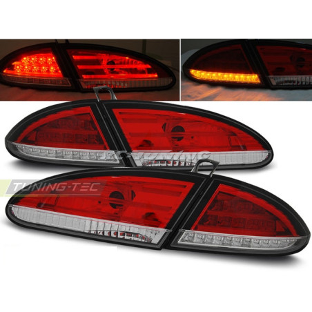 Red/Clear LED Rear Lights for Seat Leon 06.05-09