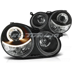 Angel Eyes Frontscheinwerfer Volkswagen Polo 9N 11.01-04.05 Schwarz LPVW59