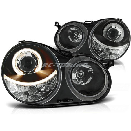 Angel Eyes Frontscheinwerfer Volkswagen Polo 9N 11.01-04.05 Schwarz LPVW59