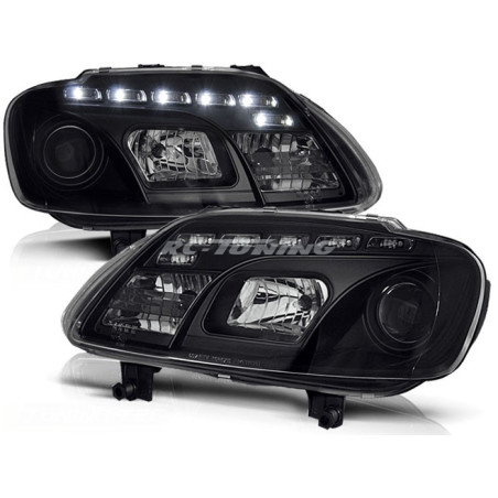 Daylight Front Headlights Volkswagen Touran/Caddy 02.03-10.06 Black