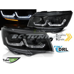 Phares avant Tube Light Noir DRL SEQ pour VW T6.1 20-