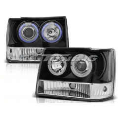 Angel Eyes Frontscheinwerfer Chrysler Jeep Grand Cherokee JZ 93-98 Schwarz LPCH12