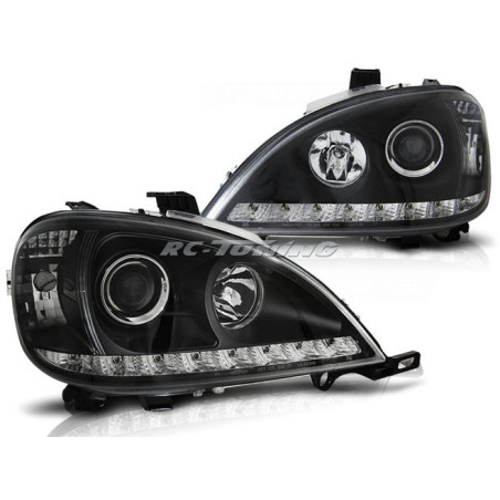 Mercedes W163 ML 09.01-05 Daylight Front Headlights Black