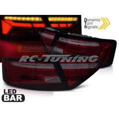 LED BAR SEQ Red/Smoked Tail Lights for Audi A5 11-16