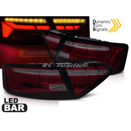 Feux arrière LED BAR SEQ rouge/fumé pour Audi A5 11-16