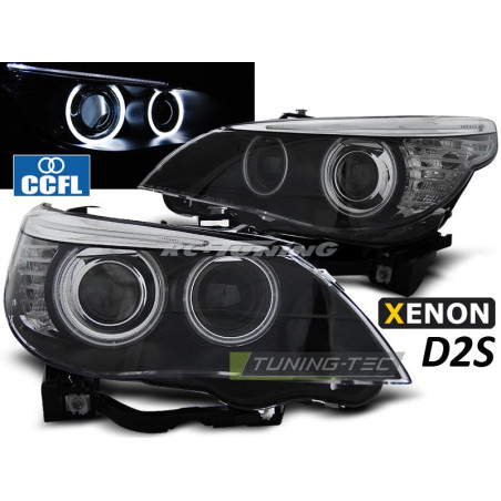 CCFL Xenon D2S Dual Projector Headlights BMW 5 Series E60/E61 03-07 Black