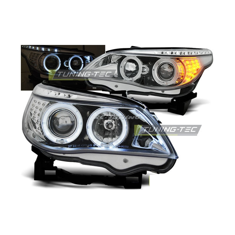 Angel Eyes CCFL Frontscheinwerfer BMW Serie 5 E60/E61 03-07 Chrom H1/H1 LPBM93