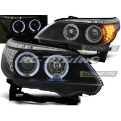 Angel Eyes Frontscheinwerfer BMW Serie 5 E60/E61 03-07 Schwarz H1/H1 LPBM94