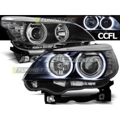 Angel Eyes CCFL Frontscheinwerfer BMW Serie 5 E60/E61 03-07 Schwarz H1/H7 LPBM64