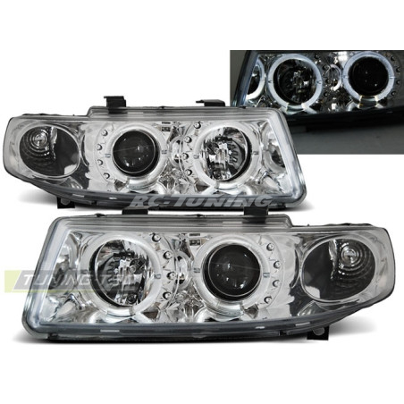 Headlights Angel Eyes Seat Leon/Toledo 04.99-08.04 Chrome