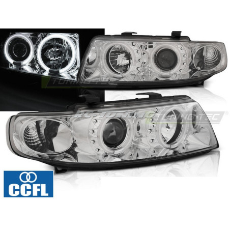 Angel Eyes CCFL Front Headlights for Seat Leon/Toledo 04.99-08.04 Chrome