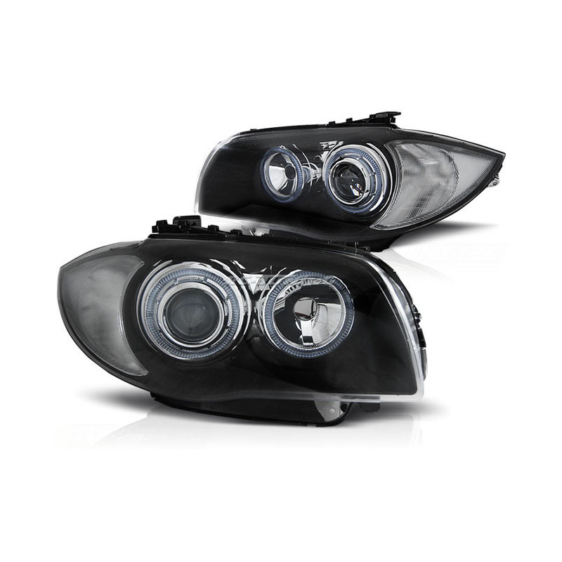 Angel Eyes Frontscheinwerfer BMW Serie 1 E87/E81 04-07 Schwarz LPBMA4