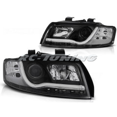 Front Headlights Tube Light Audi A4 B6 0.00-10.04 Black