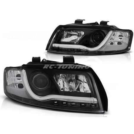 Front Headlights Tube Light Audi A4 B6 0.00-10.04 Black