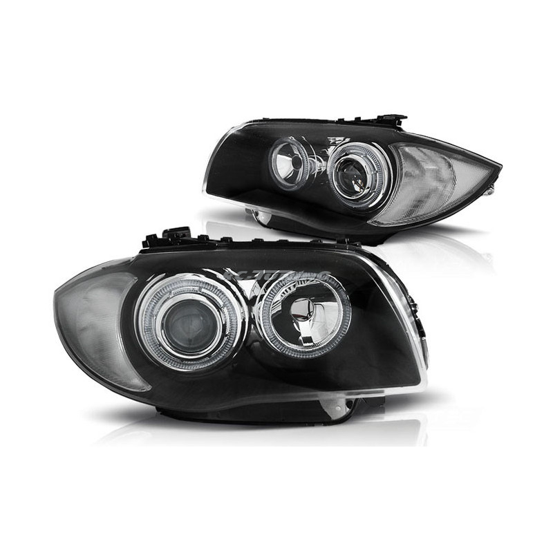 Angel Eyes Frontscheinwerfer BMW Serie 1 E87/E81 04-07 Schwarz LPBMD5