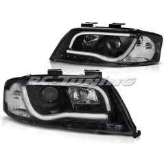 LED Tube Light Headlights Audi A6 C5 05.97-09.99 Black