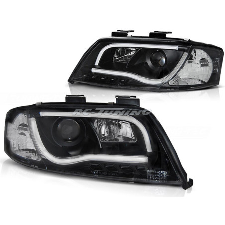 LED Tube Light Headlights Audi A6 C5 05.97-09.99 Black