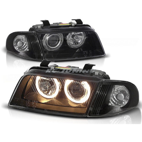 Angel Eyes Headlights Audi A4 B5 11.94-12.98 Black