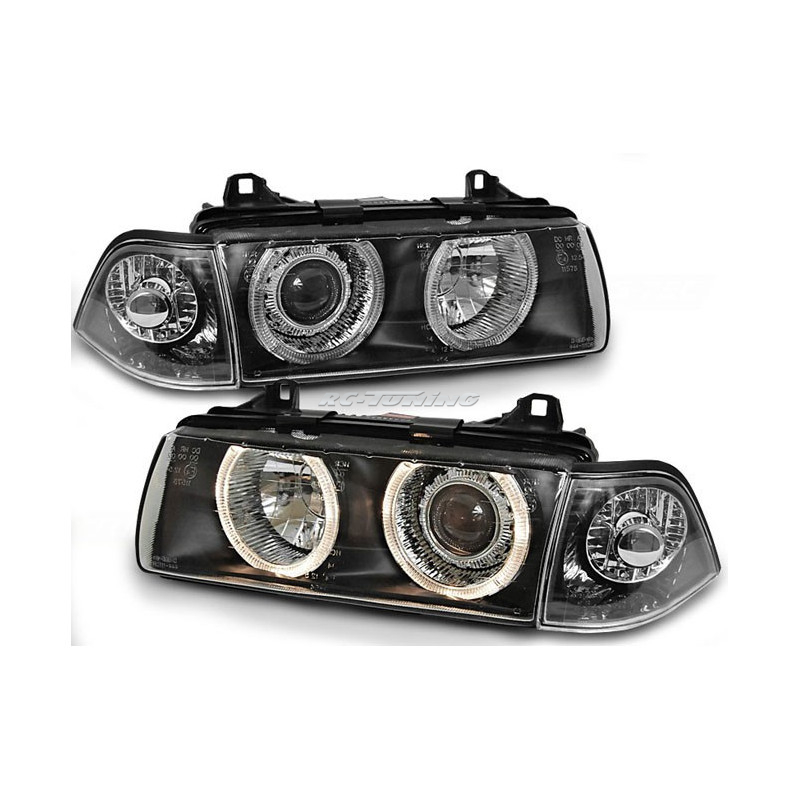 Angel Eyes Frontscheinwerfer BMW Serie 3 E36 Cpé/Cab 12.90-08.99 Schwarz LPBM35